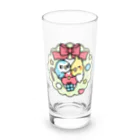 Cody the Lovebirdのクリスマスリース コザクラインコ、オカメインコ Chubby Bird Long Sized Water Glass :front