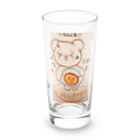 No.141_OneForOnesの焦げたパンしか作れないくまちゃん😨 Long Sized Water Glass :front