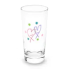 momo-tenのハート＆ハート Long Sized Water Glass :front