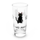 黒猫とカンパニュラの【ドット絵】NEKO WO AGAMEYO 黒猫づくし Long Sized Water Glass :front
