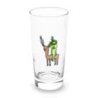 かっぱのありふれた人生のエゾシカに乗るかっぱ Long Sized Water Glass :front