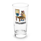 はずれ馬券屋の馬イラスト544 競馬は情報戦 黒 Long Sized Water Glass :front