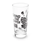 オノマトピアのペッパーミル・パフォーマンス（骨タイプ）GRIND THE PEPPER・文字黒 Long Sized Water Glass :front