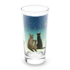 保護猫星人のお世話かかりのall cats are family Long Sized Water Glass :front