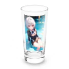 天乃鯱の白髪のJKイラスト Long Sized Water Glass :front