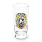 墨絵 藍禅-aiZen-の【墨絵】金獅子 Long Sized Water Glass :front