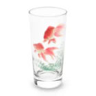 MUGEN ARTの二匹の金魚　小原古邨作品編集　日本のアートTシャツ＆グッズ Long Sized Water Glass :front