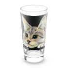 チョークアートグッズ😊のチョークアートの子猫ちゃん😊 Long Sized Water Glass :front