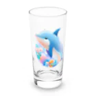 dolphineの可愛いイルカ Long Sized Water Glass :front