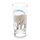 LalaHangeulのアフリカゾウさん　ハングルバージョン Long Sized Water Glass :front