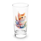 dolphineの愛くるしい表情で見上げるキュートなネコちゃん Long Sized Water Glass :front