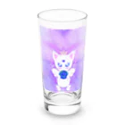 ちゃすみんwith Dragon&Angelのホワイトcat Angel(シンメトリーeyes) Long Sized Water Glass :front