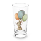 たかはらゆかイラストレーションのふわふわ旅するウサギ Long Sized Water Glass :front