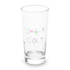 ちょこみんと🍫🍀の絵で学ぶcat Long Sized Water Glass :front