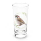 やちよ｜リアル鳥イラストのスズメさん Long Sized Water Glass :front