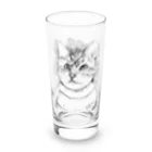 greetenのアート猫　モノクロ　 Long Sized Water Glass :front