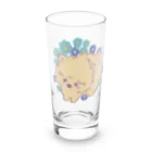 猫のきぬくんのお店のポメプーと青いガーベラ Long Sized Water Glass :front