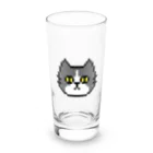 やきぱんのドット絵のねこ（ハチワレ） Long Sized Water Glass :front