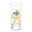 paritoraの仲良し4人組のトーテムポール Long Sized Water Glass :front