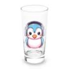 Vasetti_pressのヘッドホンを付けているペンギン Long Sized Water Glass :front