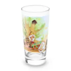 色えんぴつで描く世界🌈のくまちゃんの庭 Long Sized Water Glass :front