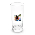 テルのビジネス大学のショップの可愛い犬と少女 Long Sized Water Glass :front