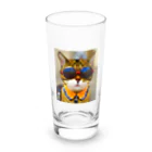 幻想的で創造的の猫にサングラス Long Sized Water Glass :front