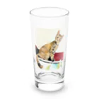 コハクのカーテンレールからニャンコ🐱 Long Sized Water Glass :front