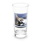 HYUGOの寝顔ドアップのキュートな猫 Long Sized Water Glass :front