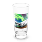 むめみの可愛いアイテムショップ⭐︎の北欧調の自然とオーロラのある景色 Long Sized Water Glass :front