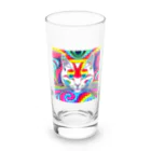 可愛い猫ちゃんのサイケデリック白猫ちゃん Long Sized Water Glass :front