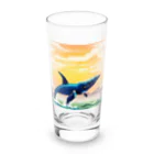 街の雑貨屋さんのドット絵キュートホエールコレクション Long Sized Water Glass :front