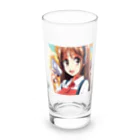 🎨デザイン宮殿🛍️のヘッドホン美少女 Long Sized Water Glass :front