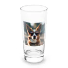 れおん&ぷりんす倶楽部のサングラスをかけたクールな犬 Long Sized Water Glass :front