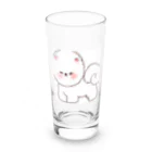 キイロチャンのふわふわの白い犬 Long Sized Water Glass :front