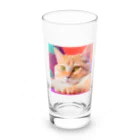 のぞかれ隊の写真で一言にゃん Long Sized Water Glass :front