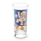 MORIたる露店のしましまのねっこと月のウサギ Long Sized Water Glass :front