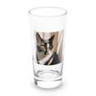 ことこと♂@トレーダーの黒ぶち猫 Long Sized Water Glass :front