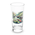 ワンダーワールド・ワンストップの鯉が泳ぐ池　水彩画調② Long Sized Water Glass :front