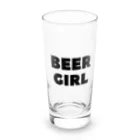 BEERのビールガール_黒字(透過) Long Sized Water Glass :front