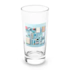 Lock-onの文房具大好き❤青色03 Long Sized Water Glass :front