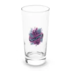 N SAUNA LOGOのネオン風花柄サウナロゴ11　花柄ver.4 Long Sized Water Glass :front