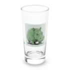 ポケロミのグリーンヒポ Long Sized Water Glass :front