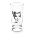 aoyama1964の驚く女性 Long Sized Water Glass :front