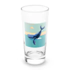 フリーダムの海の力強き舞踏者、クジラ　ピクセルアート Long Sized Water Glass :front