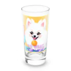 Pom-Dog'sの清楚系白ポメ　ポメ子 Long Sized Water Glass :front