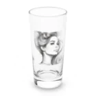 moribouの髪をかき上げる女性アートグッズ Long Sized Water Glass :front