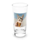 猫雑貨屋　ねこまろのアイスにかぶりつく猫 Long Sized Water Glass :front