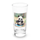 アニマルショップ『自己流』のお絵かきする子どもパンダ Long Sized Water Glass :front