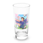 ほっこりグッズBASEのワールドカップ優勝を夢見るサッカー少年 Long Sized Water Glass :front